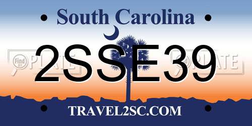 2SSE39 South Carolina License Plate