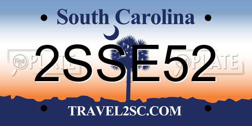 2SSE52 South Carolina License Plate