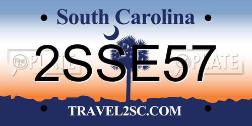2SSE57 South Carolina License Plate
