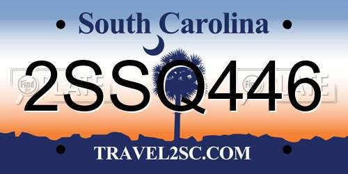 2SSQ446 South Carolina License Plate