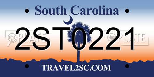 2ST0221 South Carolina License Plate