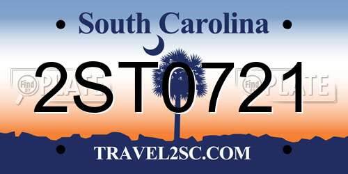 2ST0721 South Carolina License Plate
