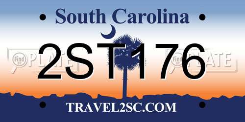 2ST176 South Carolina License Plate