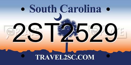 2ST2529 South Carolina License Plate