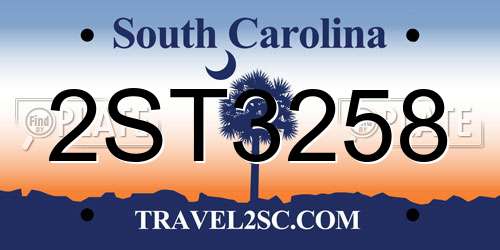 2ST3258 South Carolina License Plate