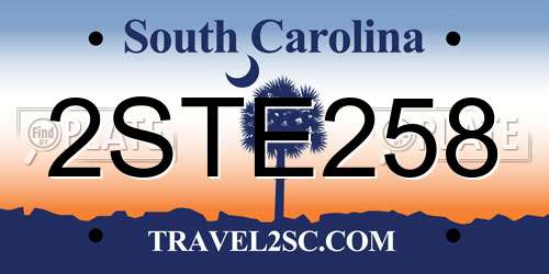 2STE258 South Carolina License Plate