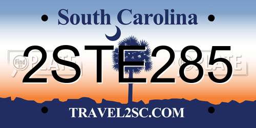 2STE285 South Carolina License Plate