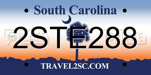 2STE288 South Carolina License Plate