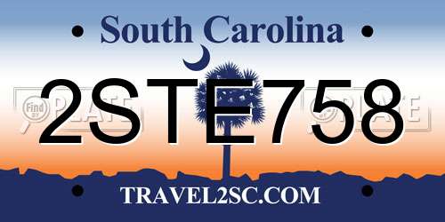 2STE758 South Carolina License Plate