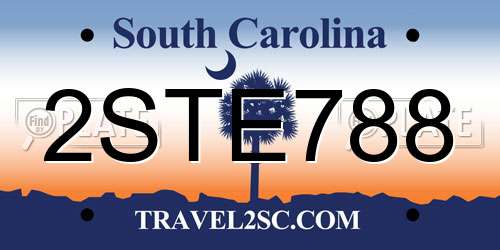 2STE788 South Carolina License Plate