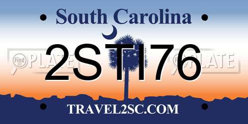 2STI76 South Carolina License Plate