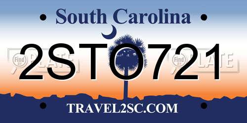 2STO721 South Carolina License Plate