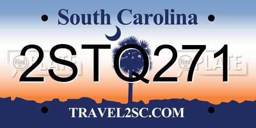 2STQ271 South Carolina License Plate
