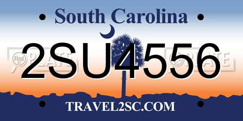 2SU4556 South Carolina License Plate