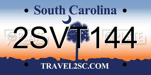 2SVT144 South Carolina License Plate
