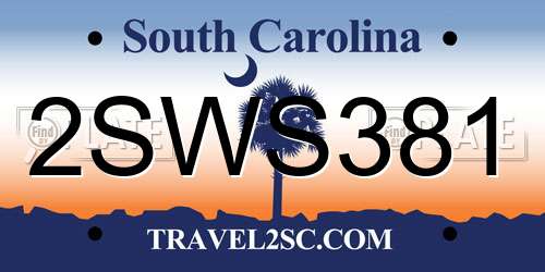 2SWS381 South Carolina License Plate