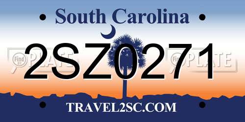 2SZ0271 South Carolina License Plate