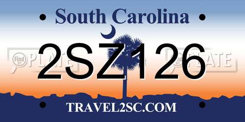 2SZ126 South Carolina License Plate