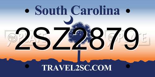 2SZ2879 South Carolina License Plate