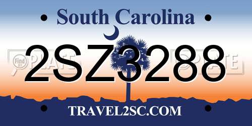 2SZ3288 South Carolina License Plate