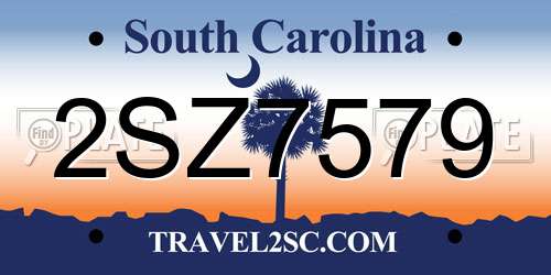 2SZ7579 South Carolina License Plate