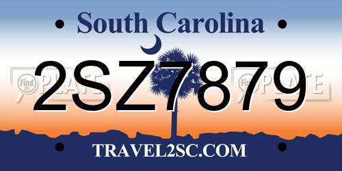 2SZ7879 South Carolina License Plate
