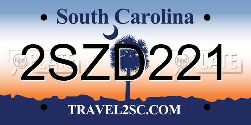 2SZD221 South Carolina License Plate