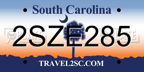 2SZE285 South Carolina License Plate