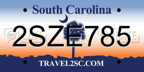 2SZE785 South Carolina License Plate