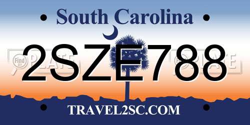 2SZE788 South Carolina License Plate