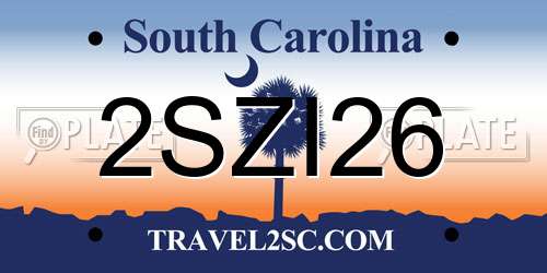 2SZI26 South Carolina License Plate
