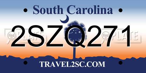 2SZQ271 South Carolina License Plate
