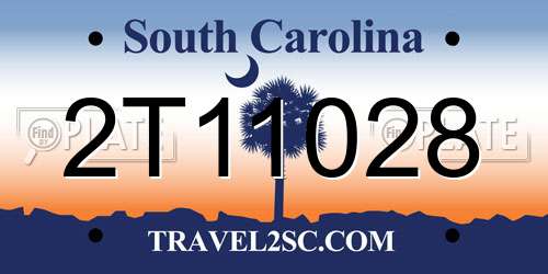 2T11028 South Carolina License Plate