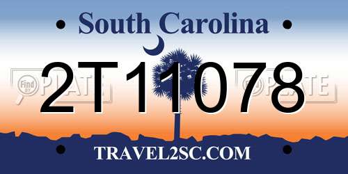 2T11078 South Carolina License Plate