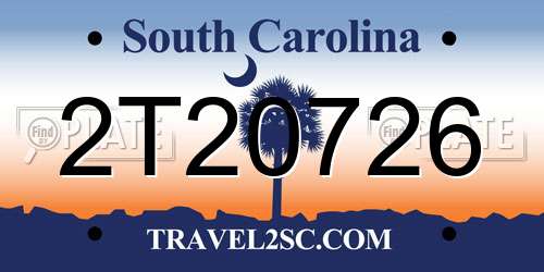 2T20726 South Carolina License Plate