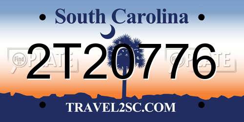 2T20776 South Carolina License Plate