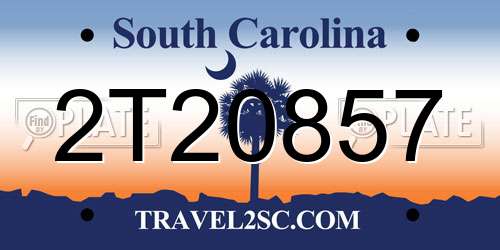 2T20857 South Carolina License Plate