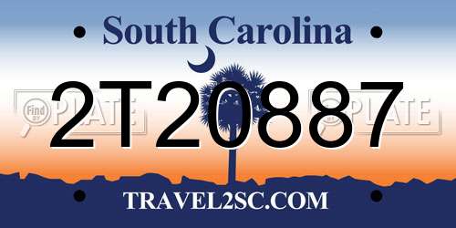 2T20887 South Carolina License Plate