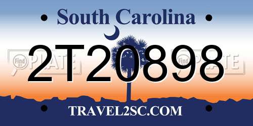 2T20898 South Carolina License Plate