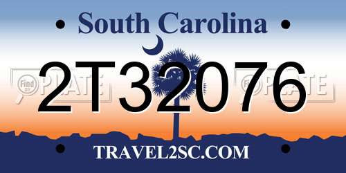 2T32076 South Carolina License Plate