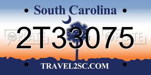 2T33075 South Carolina License Plate