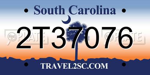 2T37076 South Carolina License Plate