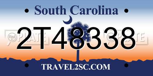 2T48338 South Carolina License Plate