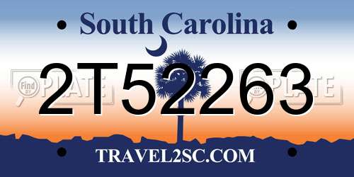 2T52263 South Carolina License Plate