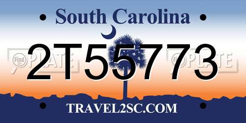 2T55773 South Carolina License Plate