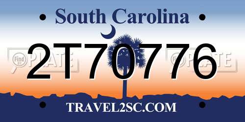 2T70776 South Carolina License Plate