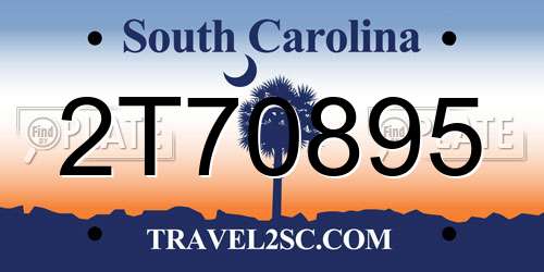 2T70895 South Carolina License Plate