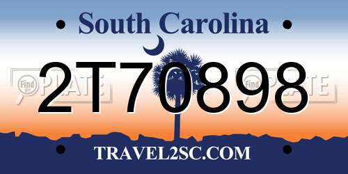 2T70898 South Carolina License Plate