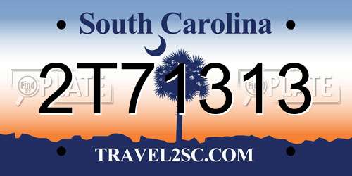 2T71313 South Carolina License Plate