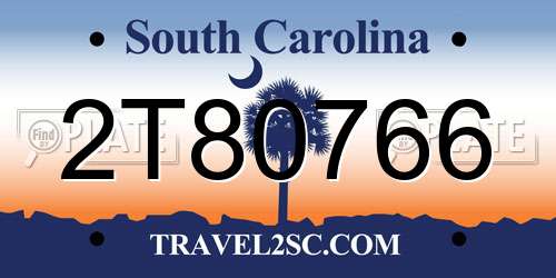 2T80766 South Carolina License Plate